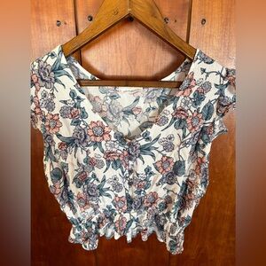 Flowery blouse, size large.